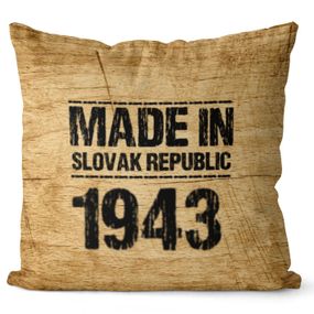 Vankúš Made In + rok (Veľkosť: 55 x 55 cm, rok: 1943)