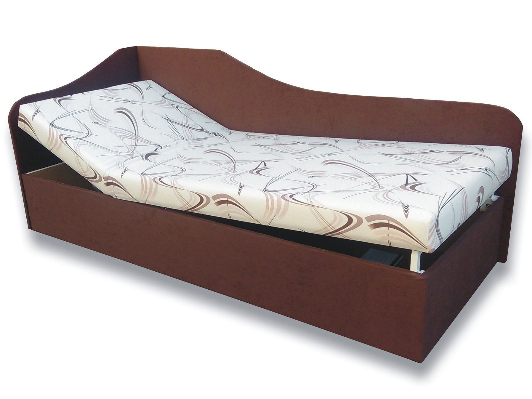Jednolôžková posteľ (váľanda) 90 cm Anita (Sand 10 + Tmavohnedá 40) (L)