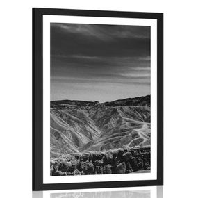 Plagát s paspartou Národný park Death Valley v čiernobielom prevedení - 60x90 black