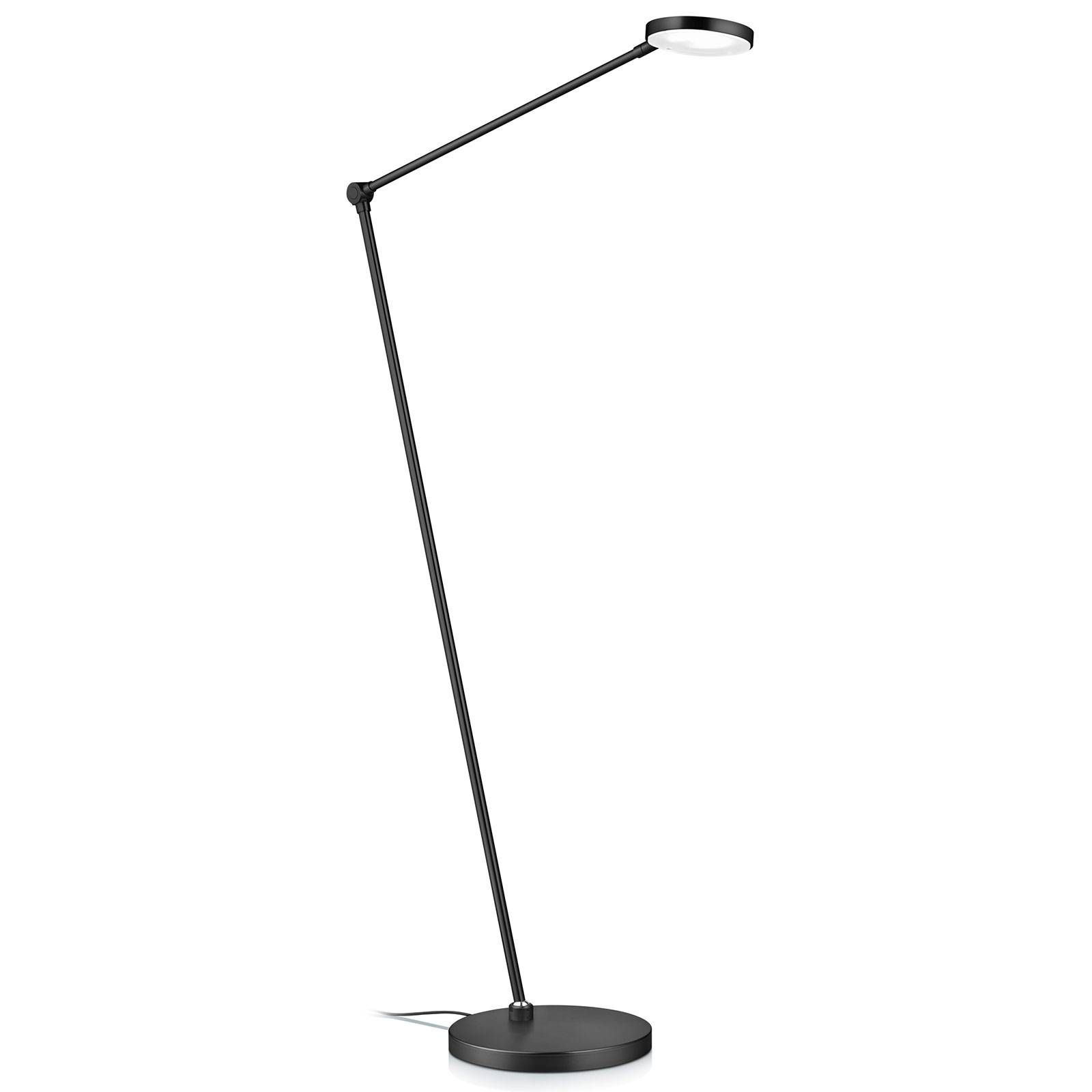 Knapstein Stojaca LED lampa Thea-S ovládanie gestom čierna, Obývacia izba / jedáleň, kov, 12.8W, K: 104cm