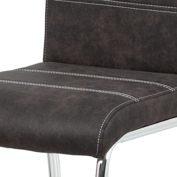 Autronic -  Jedálenská stolička HC-486 GREY3, sivá látka COWBOY v dekore vintage kože