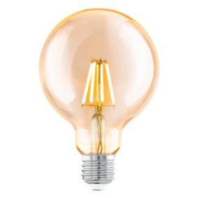 EGLO 110053 LED celosklenená žiarovka E27 Vintage filament G95 Globe 4W/31W 350lm 2200K jantárová