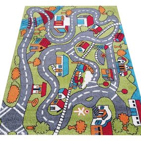 DomTextilu Moderný koberec do detskej izby s motívom mestečka 64141-238829