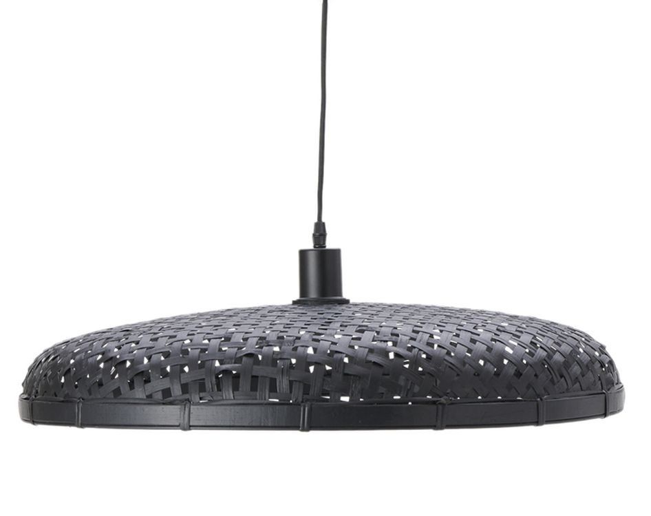 Čierne ratanové svetlo Paloma s výpletom - Ø 60*9cm / E27