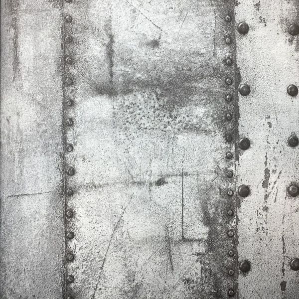 KT2-34773 A.S. Création vliesová tapeta na stenu Industrial 2023 - moderný vzhľad oceľových plátov, veľkosť 10,05 m x 53 cm