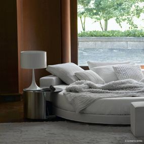 FLOS Spun Light T2 – biela stolná lampa, Obývacia izba / jedáleň, kov, hliník, E27, 250W, K: 68cm