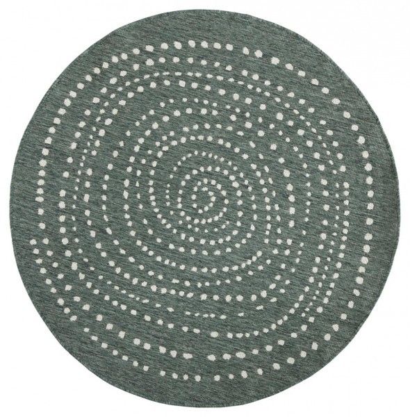 NORTHRUGS - Hanse Home koberce Kusový koberec Twin-Wendeteppiche 103111 grün creme - 140x140 (priemer) kruh cm