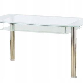 Halmar CRISTAL stôl bezfarebný/mliečny