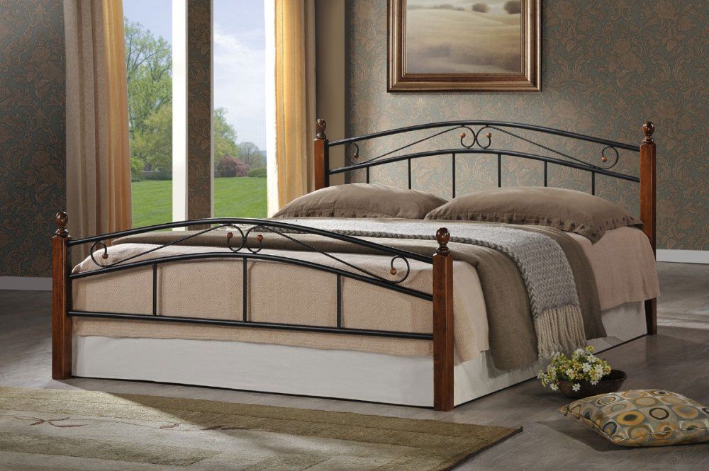 VerDesign, Kovová posteľ DOLORES 180x200 kov - čierny, biely, farebný,masív