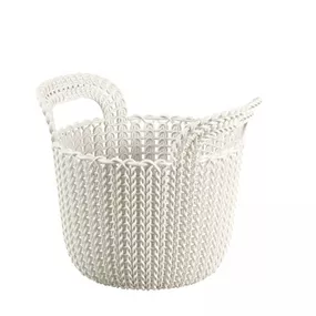 Curver Knit guľatý kôš 3l biely