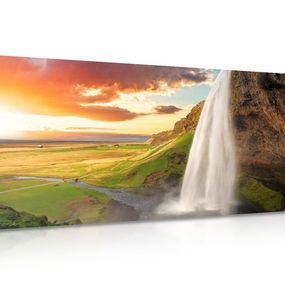 Obraz majestátny vodopád na Islande - 120x60