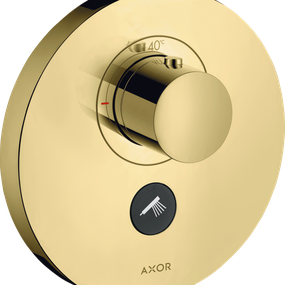 Axor ShowerSelect - Termostat HighFlow s podomietkovou inštaláciou, guľatá rozeta, pre 1 spotrebič a ďalší výtok, leštená mosadz 36726930