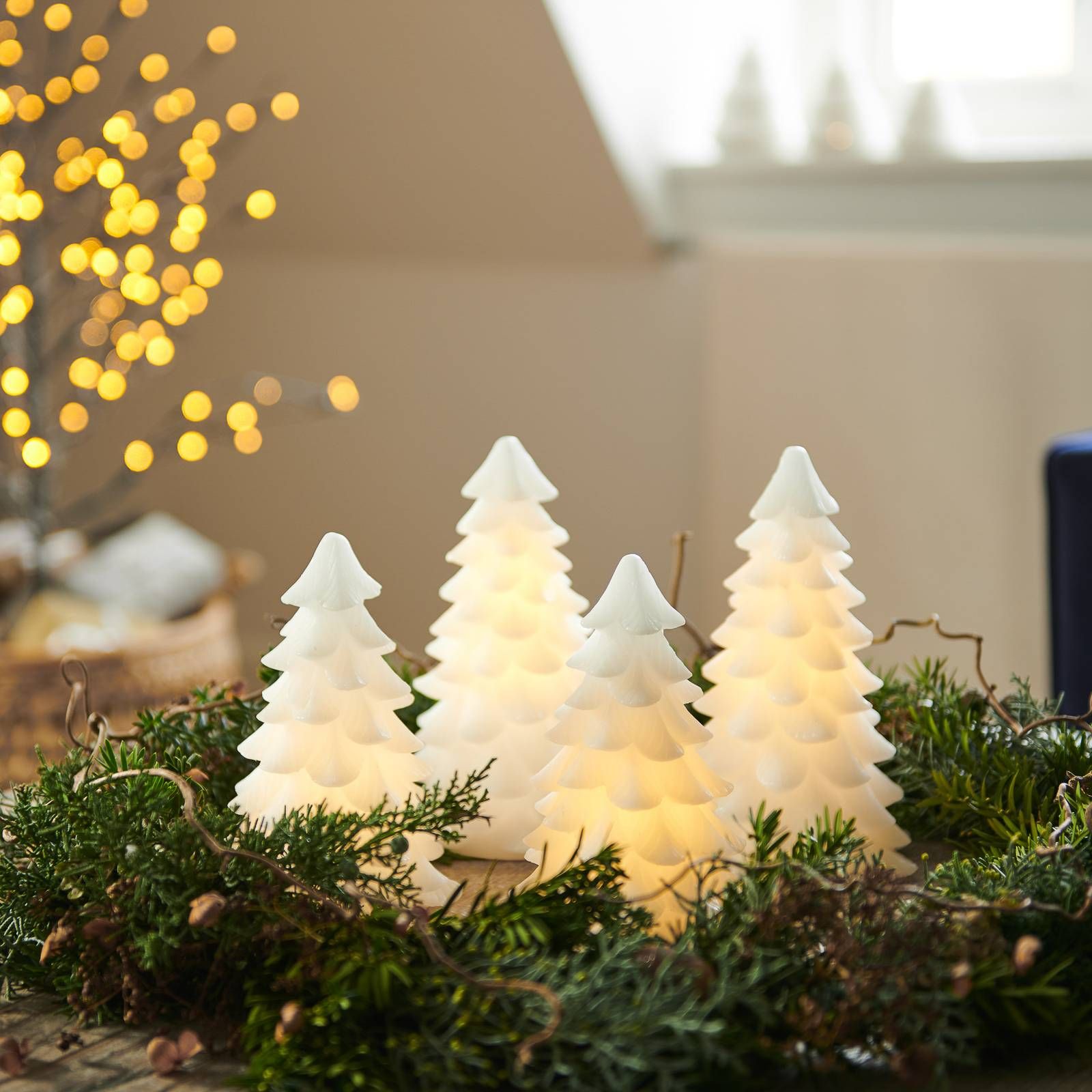 Sirius LED svietidlo Carla, strom z bieleho vosku 16 cm, Obývacia izba / jedáleň, vosk, K: 16cm