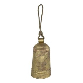 Veľký zlatý plechový zvon s dreveným srdcom Vanni - Ø22 * 40cm