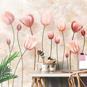 Tapeta staroružové tulipány