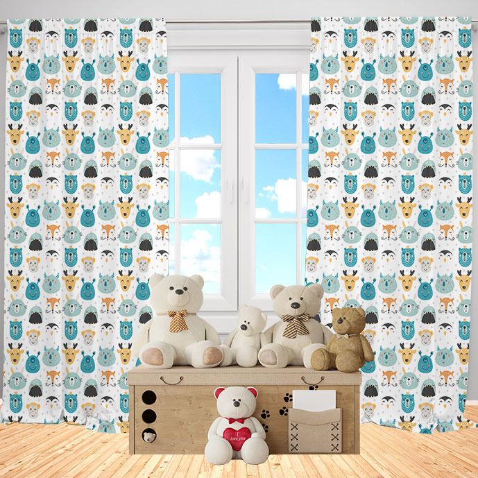 Závesy Baby animals (Rozmer: 140x250, Materiál: Interlock)