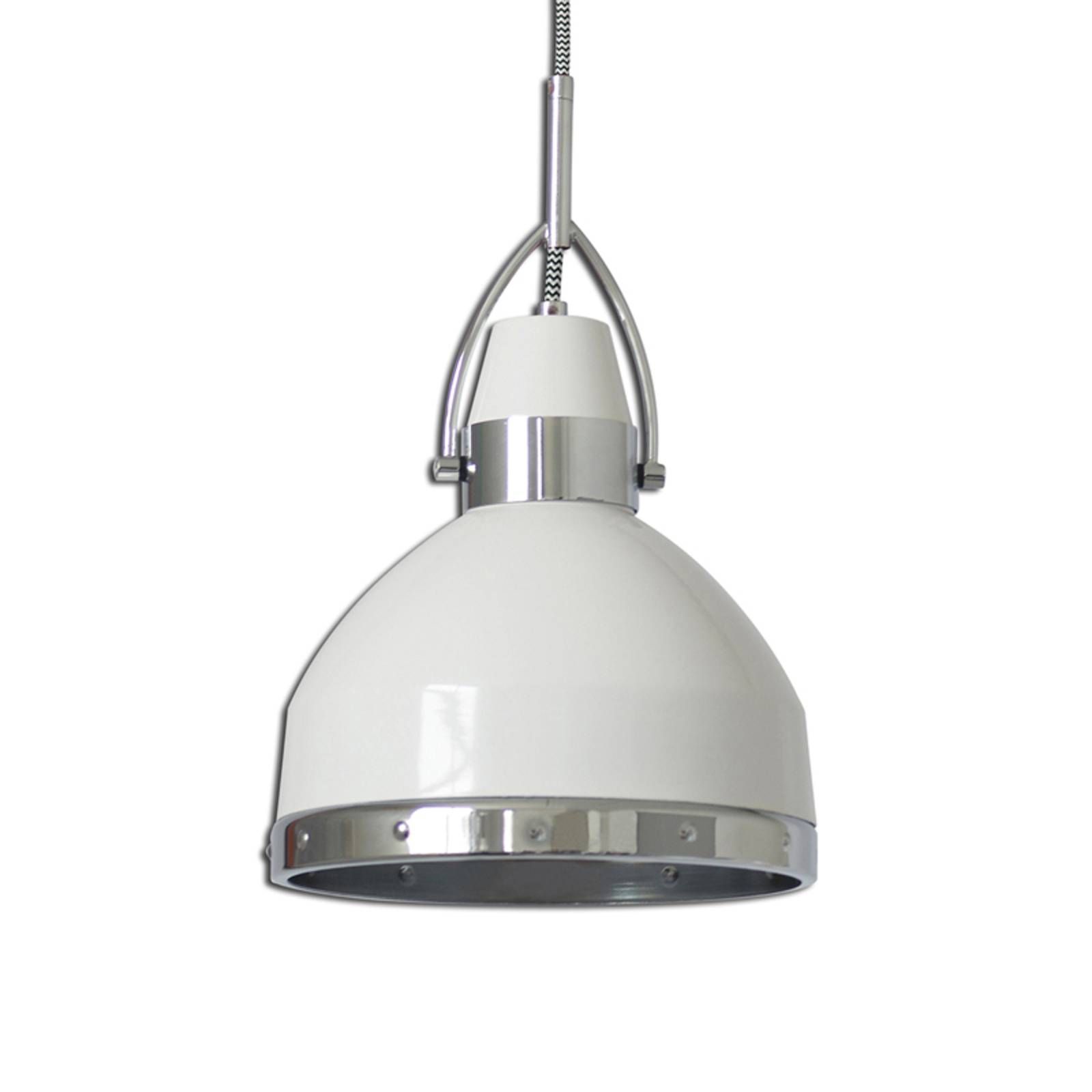 Näve Biela závesná lampa Britta v priemyselnom dizajne, Kuchyňa, kov, E27, 40W