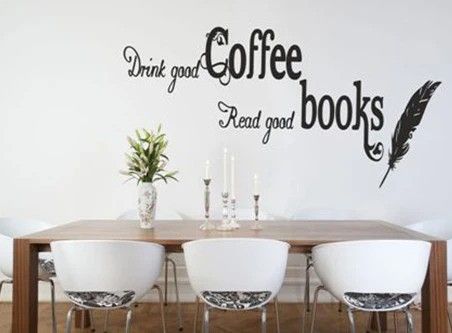 DomTextilu Nálepka na stenu s textom DRINK GOOD COFFEE, READ GOOD BOOKS 50 x 100 cm