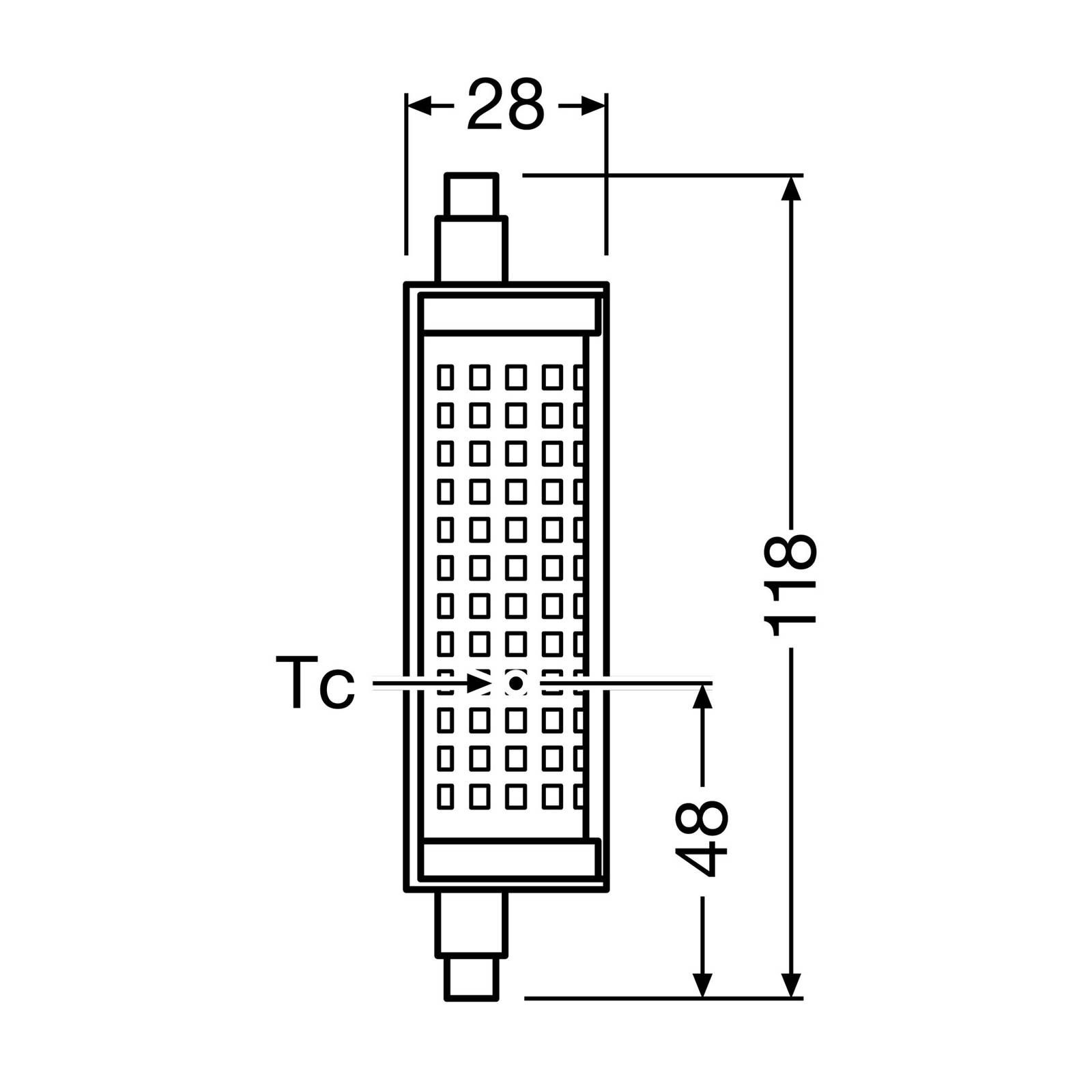 OSRAM LED žiarovka R7s 19W 2 700K stmievateľná, R7s 117.6 mm, 18.2W, Energialuokka: E, P: 11.8 cm