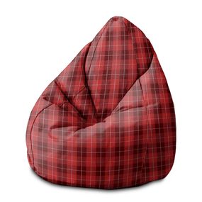 Sedací vak  Pearshape Christmas Red Checker-M-Velvet