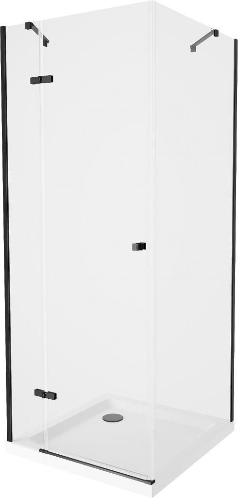 MEXEN/S - Roma sprchovací kút 70x70 cm, transparent, čierna + biela vanička so sifónom, 854-070-070-70-00-4010B