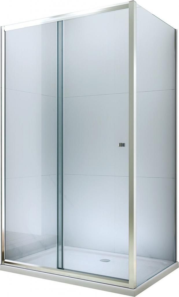 MEXEN/S - Apia obdĺžnikový sprchový kút 130x90 cm, transparent, chróm + vanička 840-130-090-01-00-4010