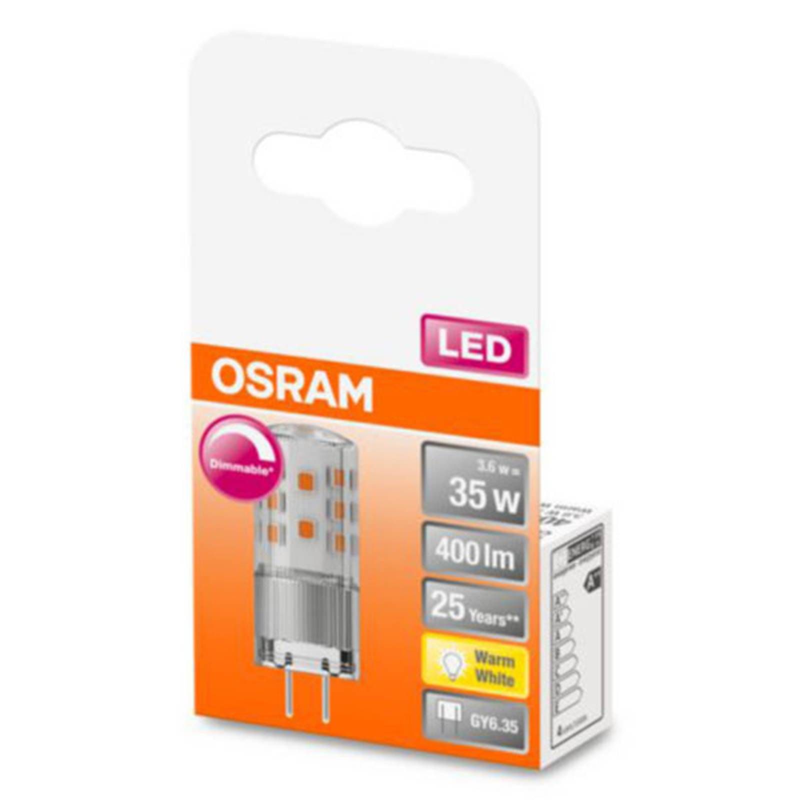 OSRAM kolíková LED GY6, 35 4, 5 W 2.700 K stmievač, GY6.35, 4.5W, Energialuokka: F, P: 5 cm