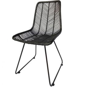 KARE Design Černá jídelní židle s výpletem Ko Lanta