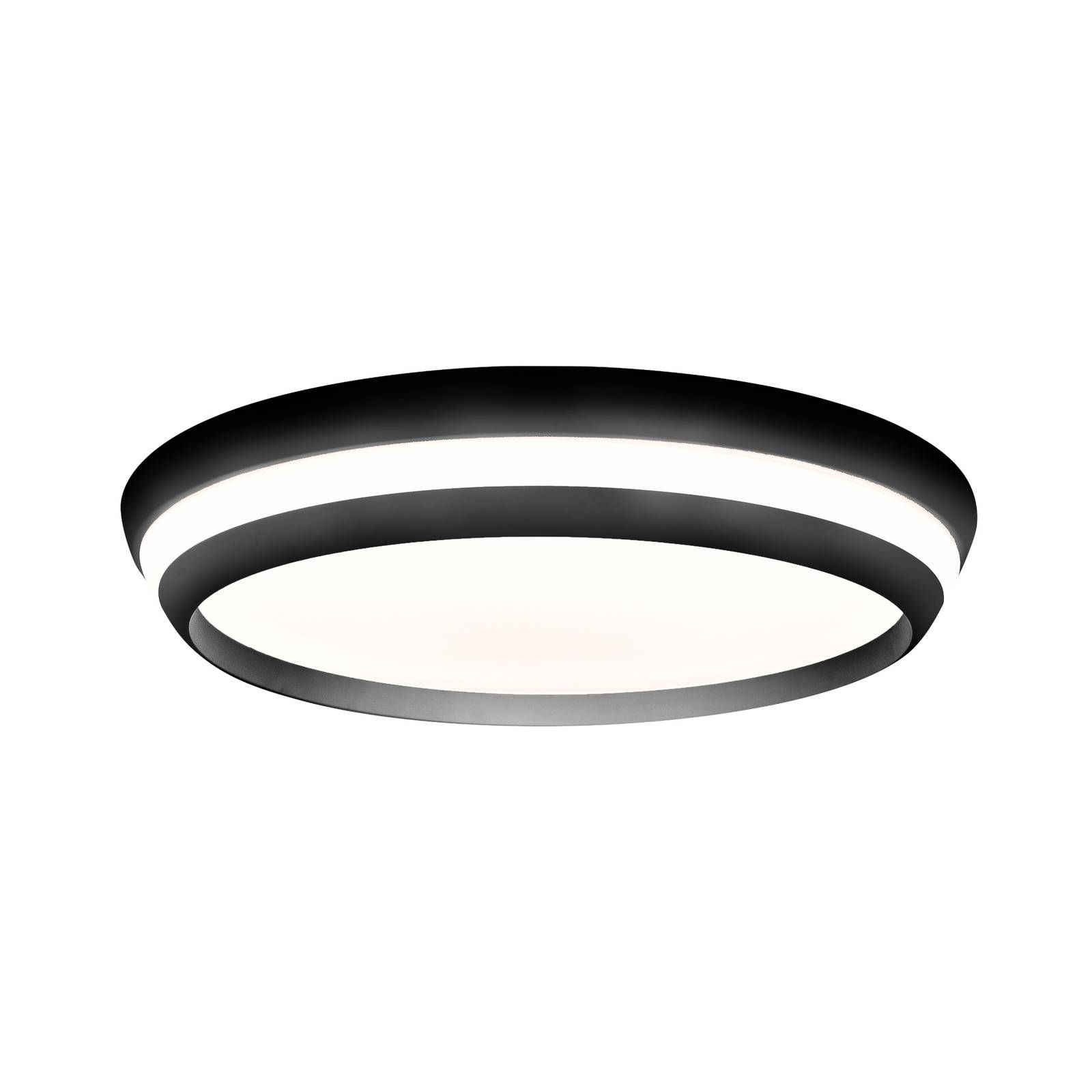LUTEC Stropné LED svetlo Cepa RGBW CCT čierna Ø 45 cm, Obývacia izba / jedáleň, plast, hliník, 33W, K: 8.5cm