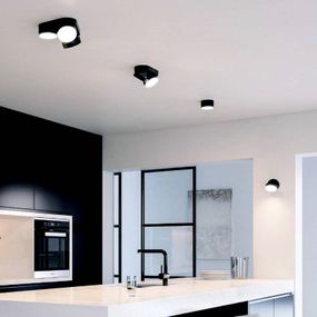 LUTEC LED stropné bodové svetlá Stanos, CCT 2-pl. čierna, Obývacia izba / jedáleň, hliník, plast, 6.8W, P: 22 cm, L: 10 cm, K: 5.5cm