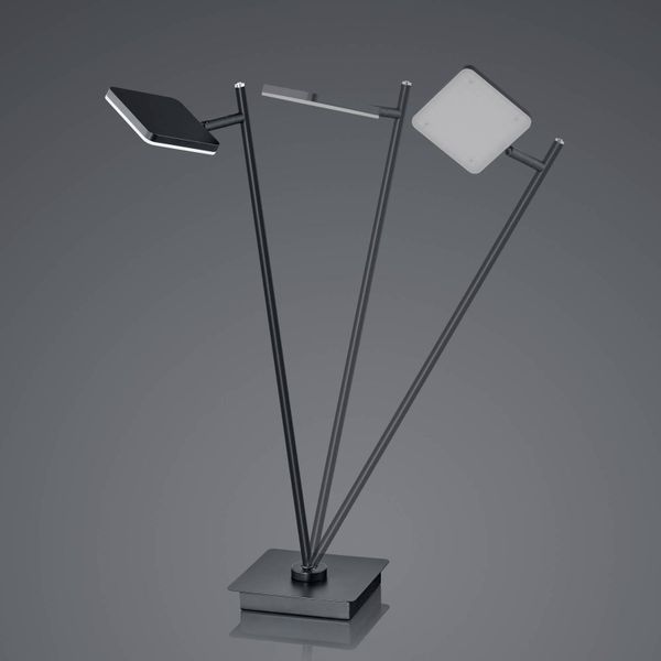 HELL Stolová LED lampa Tim, CCT, čierna, Pracovňa / Kancelária, železo, ušľachtilá oceľ, 11W, K: 56cm