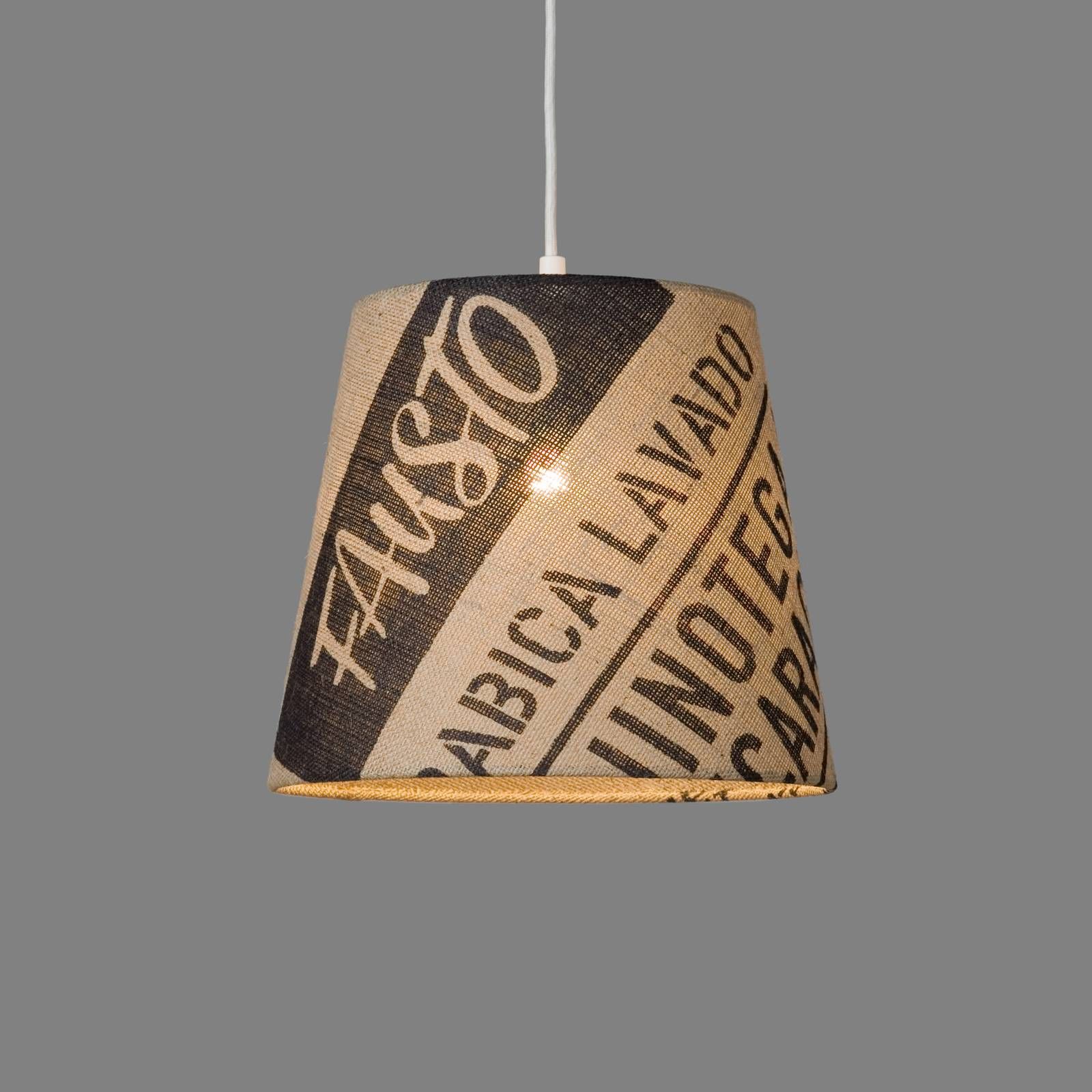 lumbono Závesná lampa N°66 Perlbohne tienidlo kávové vrece, Obývacia izba / jedáleň, jutový textil, kov, E27, 60W, K: 30cm