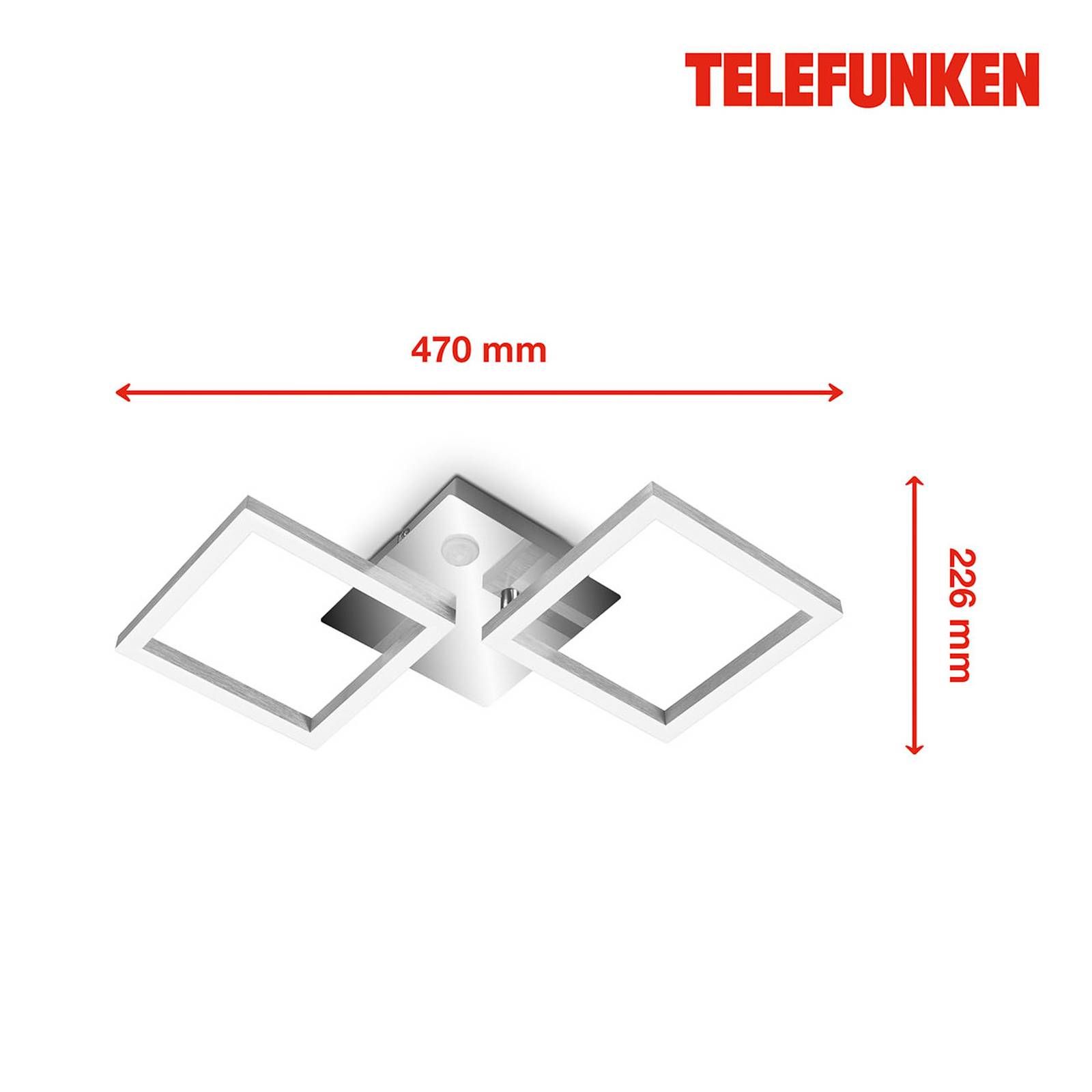Telefunken LED svetlo Frame snímač chróm/hliník 47x23 cm, Obývacia izba / jedáleň, kov, plast, 12W, P: 47 cm, L: 22.6 cm, K: 7.4cm
