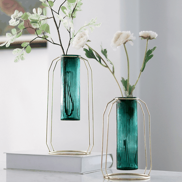 Vázy, set 2 ks, smaragdová/zlatá,  ROSEIN TYP 1