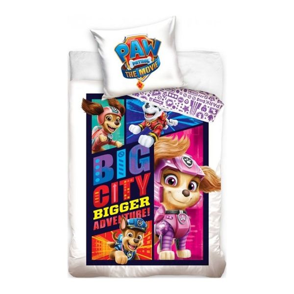 Carbotex · Bavlnené posteľné obliečky Labková patrola vo filme - Paw Patrol - biele - 100% bavlna Renforcé - 70 x 90 cm + 140 x 200 cm