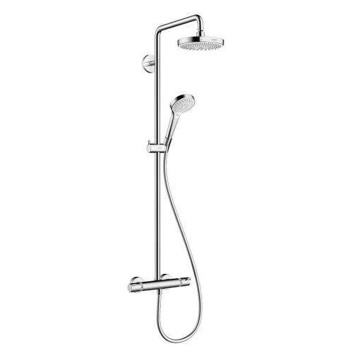 HansGrohe Croma Select S - Sprchová súprava Showerpipe 180 s termostatom, 2 prúdy, biela/chróm 27253400