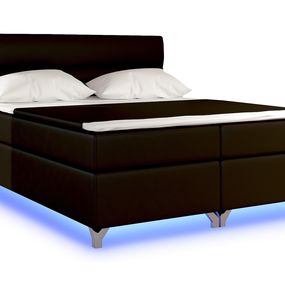 Čalúnená manželská posteľ s úložným priestorom Avellino 140 - tmavohnedá (Soft 66)