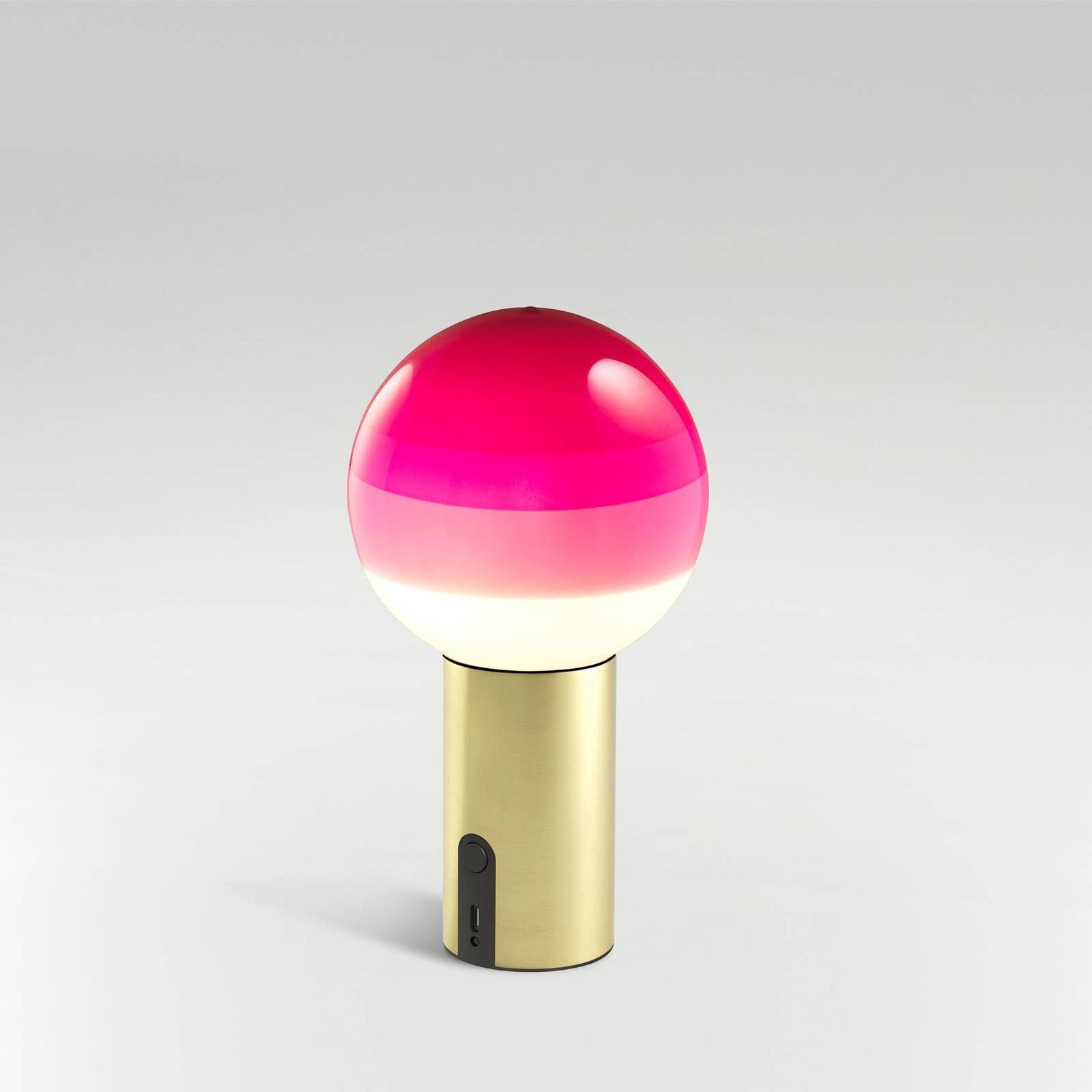 Marset MARSET Dipping Light stolová batérie ružová/mosadz, Obývacia izba / jedáleň, sklo, kov, 3.5W, K: 22.2cm