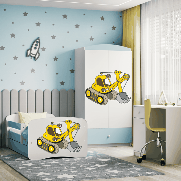 Letoss Detská posteľ BABY DREAMS 160/80 - Bager Biela S matracom S uložným priestorom