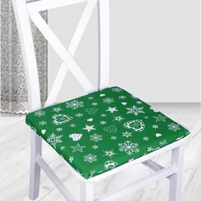 Forbyt, Sedák na stoličku, Vianoční srdce, zelené, 40 x 40 cm