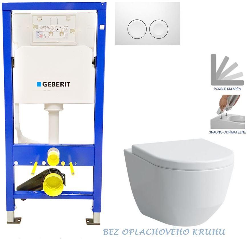 GEBERIT DuofixBasic s bielym tlačidlom DELTA21 + WC LAUFEN PRO RIMLESS + SEDADLO 458.103.00.1 21BI LP1