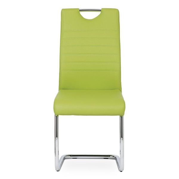 Autronic -  Jedálenská stolička DCL-418 LIM, koženka zelená, chróm