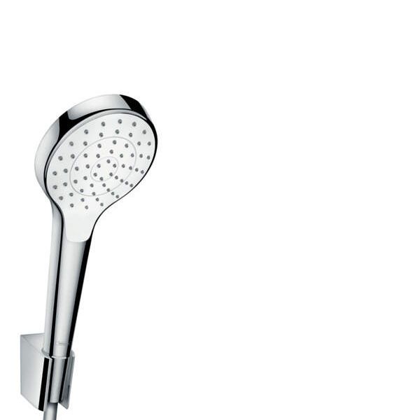 HansGrohe Croma Select S - Ručná sprcha 1jet Porter, súprava 1,60 m, biela/chróm 26410400