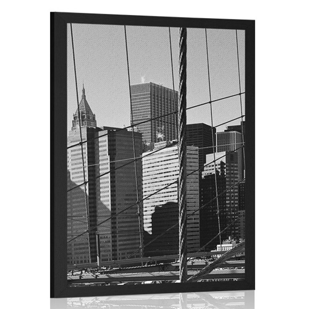 Plagát Manhattan v čiernobielom prevedení - 60x90 black