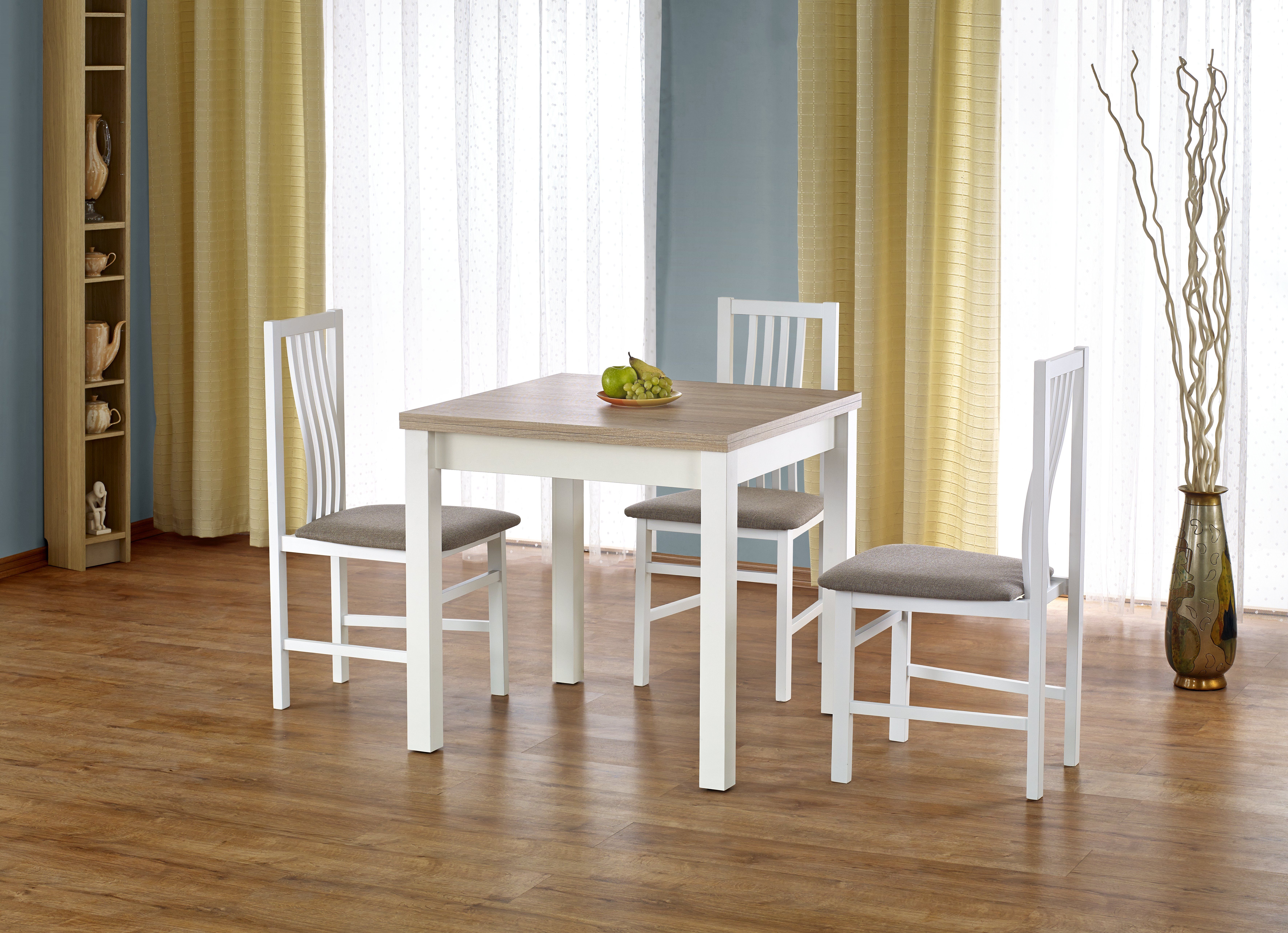 Jedálenský stôl Gracjan (dub sonoma + biela) (pre 4 až 6 osôb)