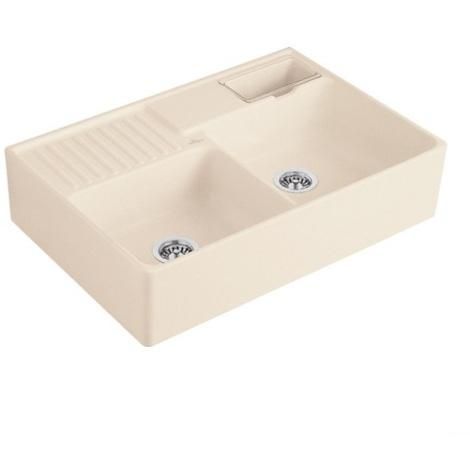 VILLEROY & BOCH VILLEROY & BOCH - Keramický drez Double-bowl sink Cream modulový 895 x 630 x 220 bez excentra 632391KR