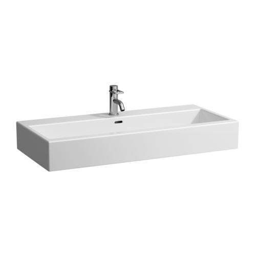 Laufen Living - Umývadlo do nábytku, 1000 mm x 460 mm, biela – 1 otvor na batériu, stredový H8184370001041