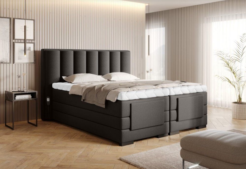 ArtElta Manželská posteľ VEROS Boxspring | elektrická polohovateľná 140 x 200 cm Farba: Flores 22