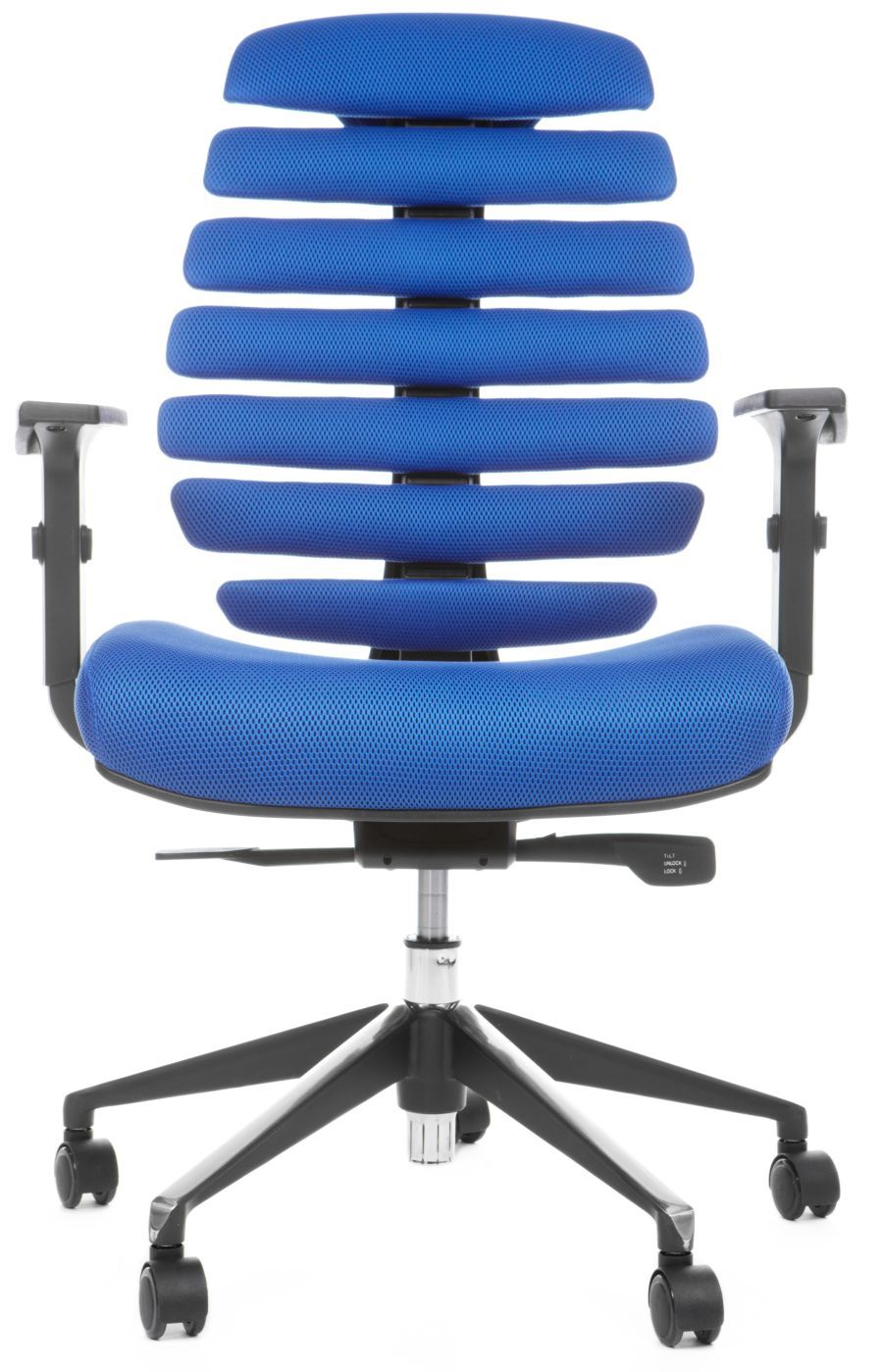 MERCURY kancelárska stolička FISH BONES čierny plast, modrá látka TW10