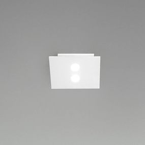 ICONE Slim – malé stropné LED svietidlo 2-pl biele, Obývacia izba / jedáleň, hliník, 8W, P: 16 cm, L: 16 cm, K: 2.5cm